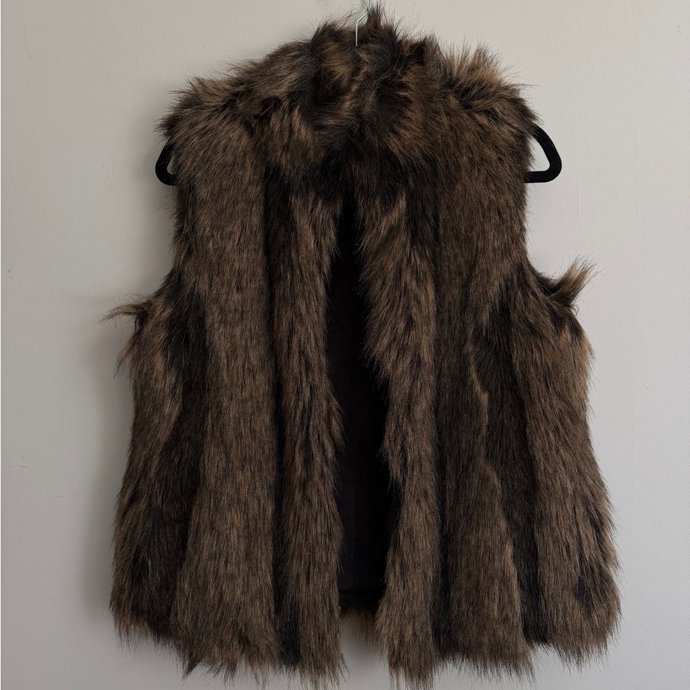 Reversible Faux Fur and Suede Vest